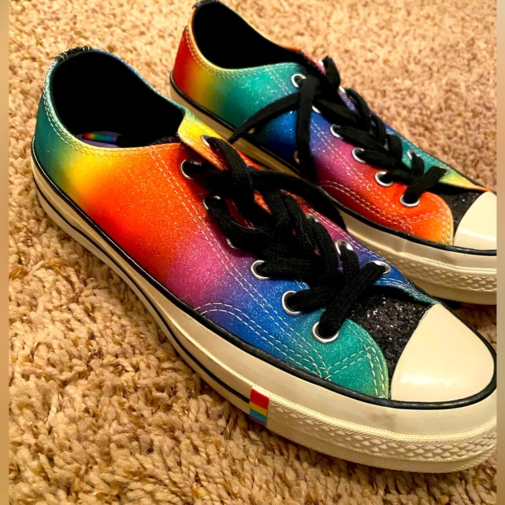 Converse Pride shoes. Men’s size 6.5 (Women’s size 8.5)